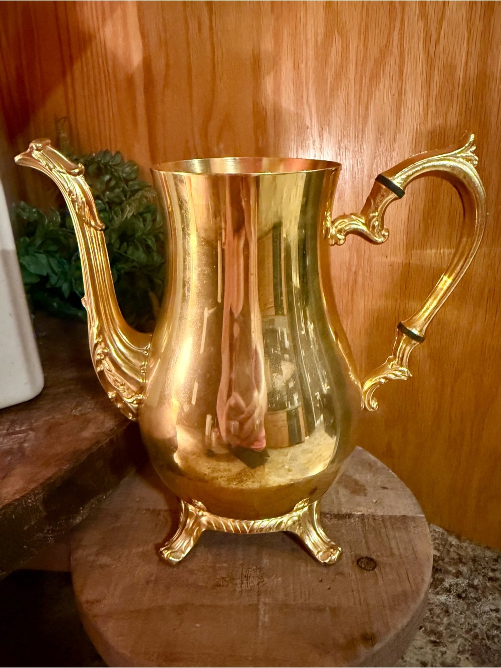 International Silver Company 24kt Gold Plated Footed Pot